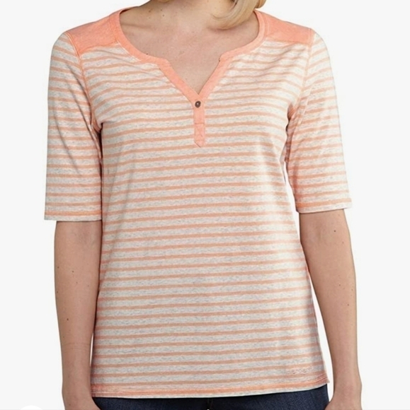 Carhartt peach fuzz heathered dorena striped henley - Picture 1 of 4